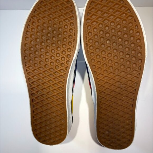 Vans OTW Rally Classic Slip On Sneakers Blue Gray Yellow Red Checkerboard - 9.5 - Picture 4 of 10